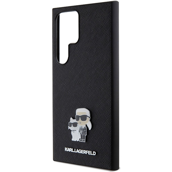 Karl Lagerfeld KLHCS24LPSAKCMPK S24 Ultra S928 hardcase black/black Saffiano Karl &amp; Choupette Metal Pin