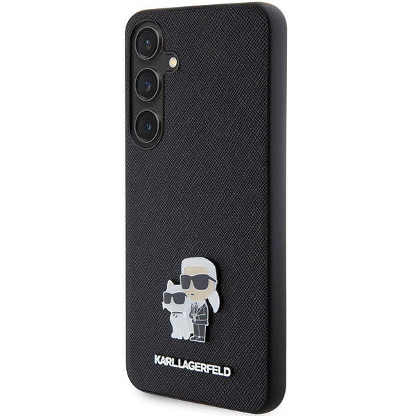 Karl Lagerfeld KLHCS24MPSAKCMPK S24+ S926 hardcase black/black Saffiano Karl &amp; Choupette Metal Pin