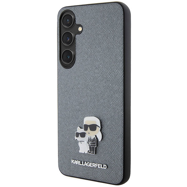 Karl Lagerfeld KLHCS24SPSAKCMPG S24 S921 hardcase gray/gray Saffiano Karl & Choupette Metal Pin