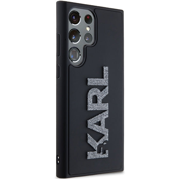 Karl Lagerfeld 3D Rubber Glitter Logo case for Samsung Galaxy S23 Ultra - black