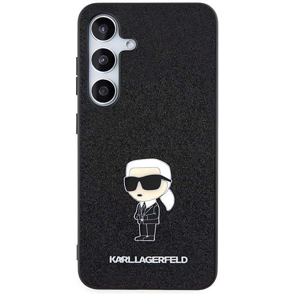 Karl Lagerfeld Fixed Glitter Ikonik Logo Metal Pin case for Samsung Galaxy S24 - black