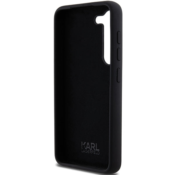 Karl Lagerfeld Silicone Choupette Metal Pin case for Samsung Galaxy S23 - black