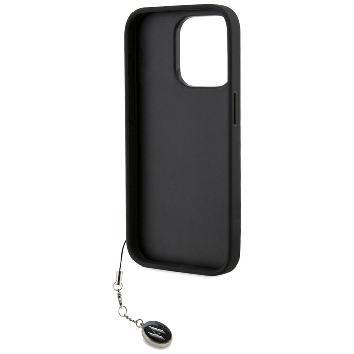 Karl Lagerfeld Saffiano Rhinestones &amp; Charm case for iPhone 15 Pro - black