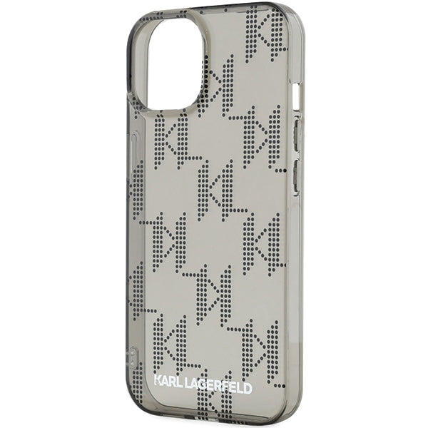 Karl Lagerfeld IML Mono KL Pattern &amp; Cord case for iPhone 15 / 14 / 13 - black
