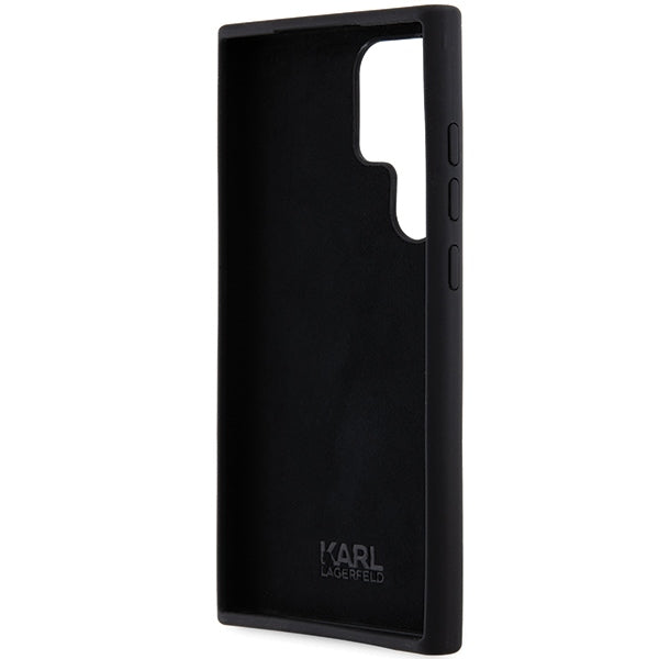Karl Lagerfeld Silicone Karl&amp;Choupette Metal Pin case for Samsung Galaxy S24 Ultra - black
