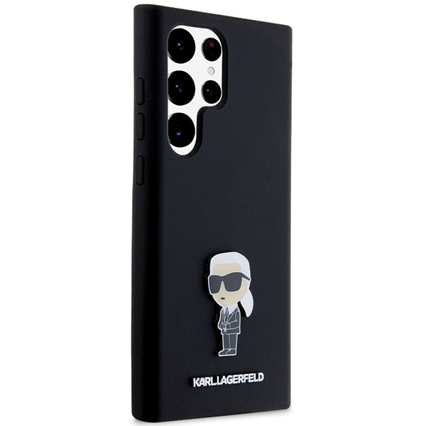 Karl Lagerfeld Silicone Ikonik Metal Pin case for Samsung Galaxy S24 Ultra - black