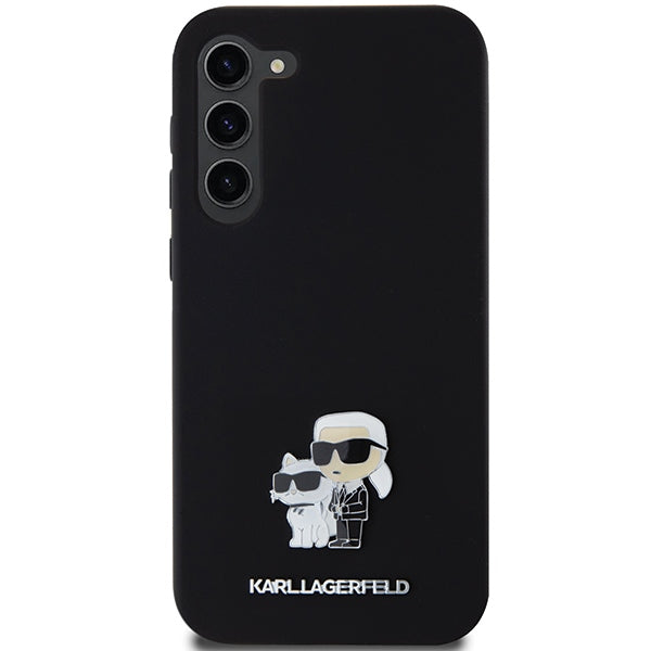 Karl Lagerfeld Silicone Karl&amp;Choupette Metal Pin case for Samsung Galaxy S24+ - black