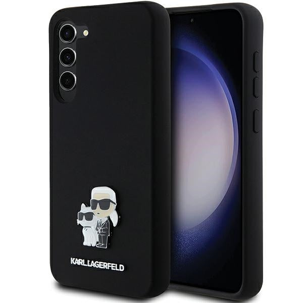 Karl Lagerfeld Silicone Karl&amp;Choupette Metal Pin case for Samsung Galaxy S24+ - black