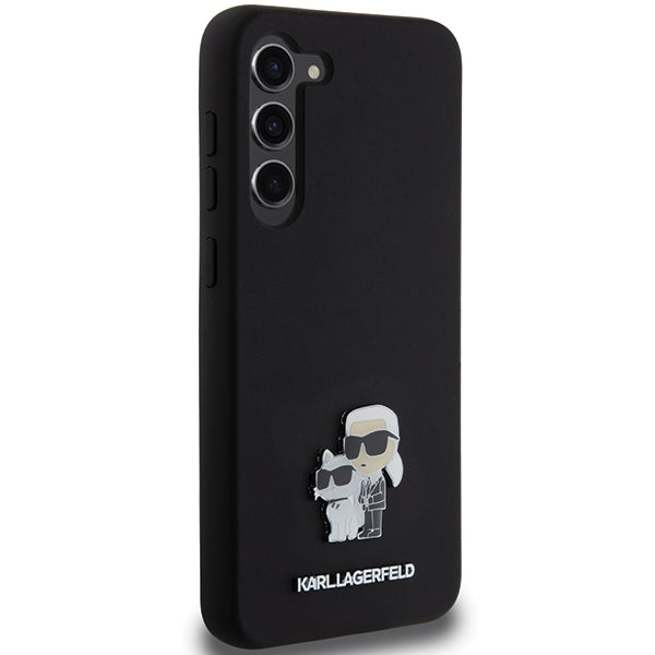Karl Lagerfeld Silicone Karl&amp;Choupette Metal Pin case for Samsung Galaxy S24+ - black