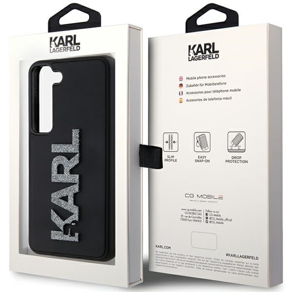 Karl Lagerfeld 3D Rubber Glitter Logo case for Samsung Galaxy S24 - black