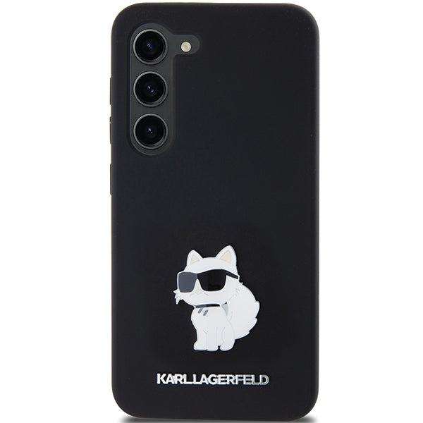 Karl Lagerfeld Silicone Choupette Metal Pin case for Samsung Galaxy S24 - black