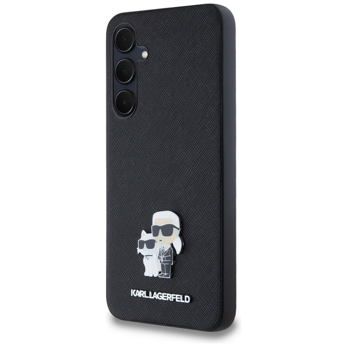 Karl Lagerfeld Saffiano Karl&amp;Choupette Pin case for Samsung Galaxy A35 - black
