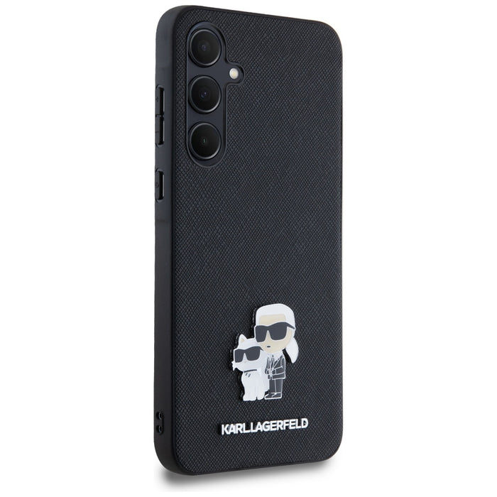 Karl Lagerfeld Saffiano Karl&amp;Choupette Pin case for Samsung Galaxy A35 - black