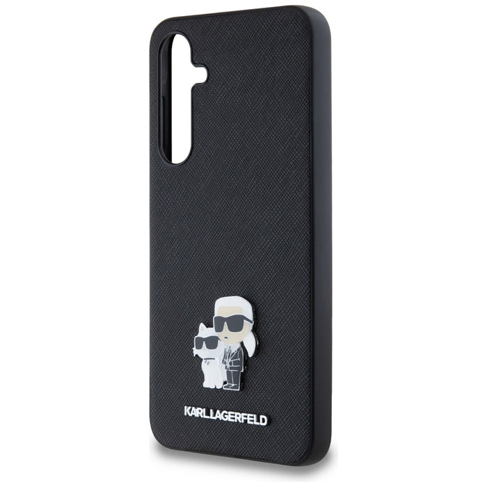 Karl Lagerfeld Saffiano Karl&amp;Choupette Pin case for Samsung Galaxy A35 - black