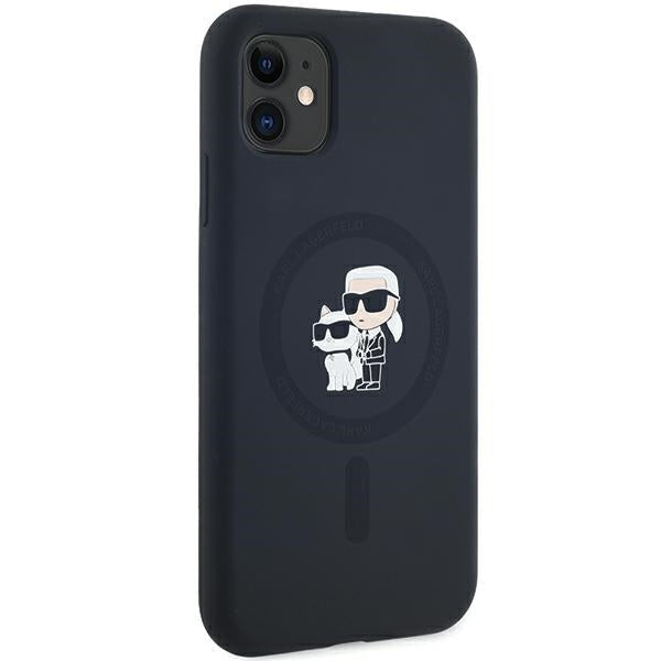 Karl Lagerfeld Silicone Karl&amp;Choupette MagSafe case for iPhone 11 / Xr - black