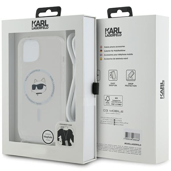 Karl Lagerfeld IML Choupette Head &amp; Cord MagSafe case for iPhone 13 / 14 / 15 - transparent