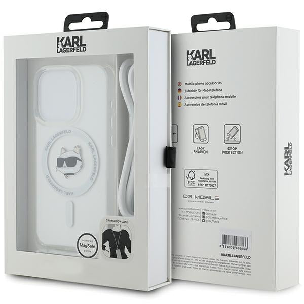 Karl Lagerfeld IML Choupette Head &amp; Cord MagSafe case for iPhone 15 Pro - transparent