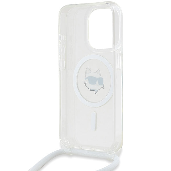 Karl Lagerfeld IML Choupette Head &amp; Cord MagSafe case for iPhone 15 Pro - transparent