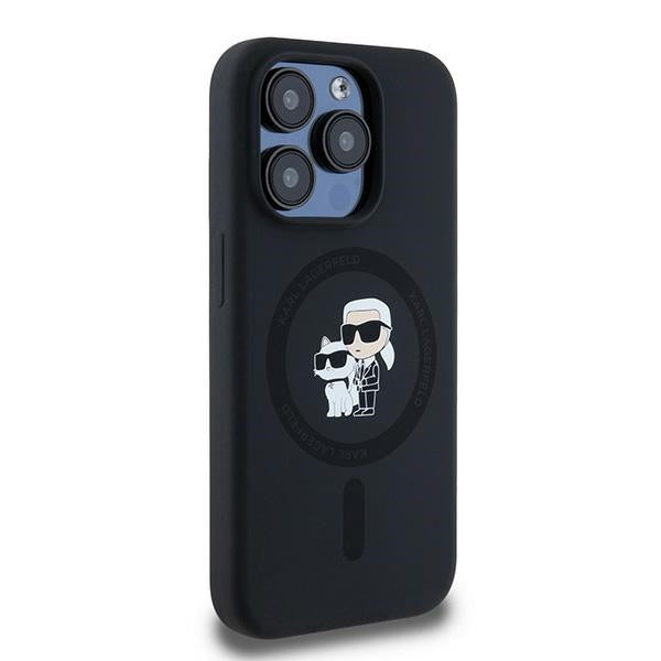 Karl Lagerfeld Silicone Karl&amp;Choupette MagSafe case for iPhone 15 Pro - black