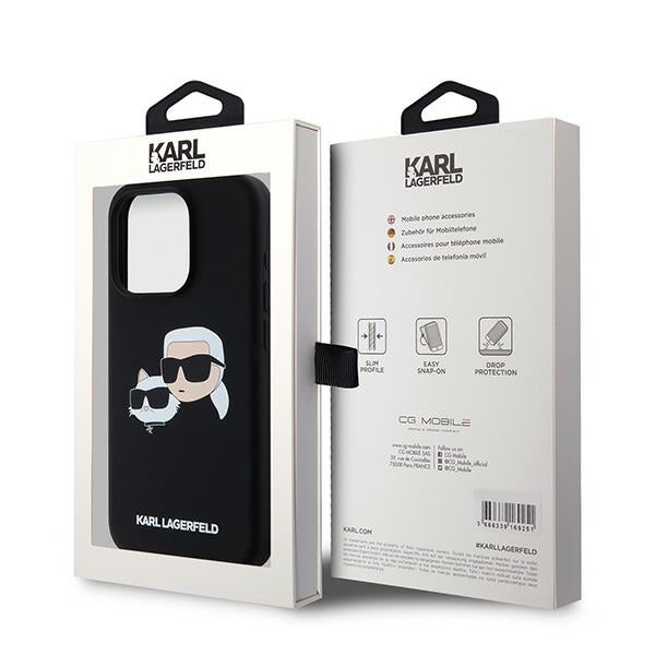 Karl Lagerfeld Silicone Karl&amp;Choupette MagSafe case for iPhone 15 Pro - black