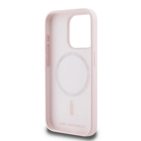 Karl Lagerfeld Silicone Karl&amp;Choupette MagSafe case for iPhone 15 Pro - pink