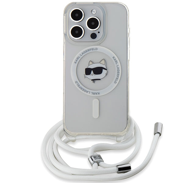 Karl Lagerfeld IML Choupette Head&amp;Cord MagSafe case for iPhone 15 Pro Max - transparent