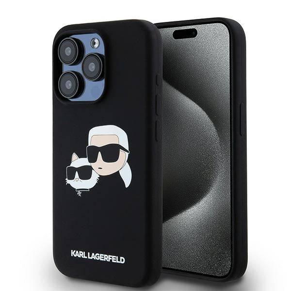 Karl Lagerfeld Silicone Karl&amp;Choupette MagSafe case for iPhone 15 Pro Max - black