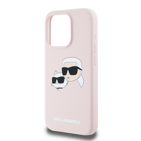 Karl Lagerfeld Silicone Karl&amp;Choupette MagSafe case for iPhone 15 Pro Max - pink