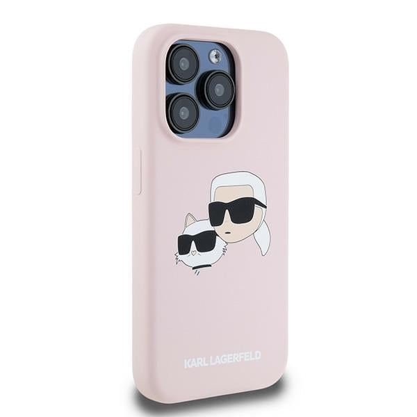 Karl Lagerfeld Silicone Karl&amp;Choupette MagSafe case for iPhone 15 Pro Max - pink
