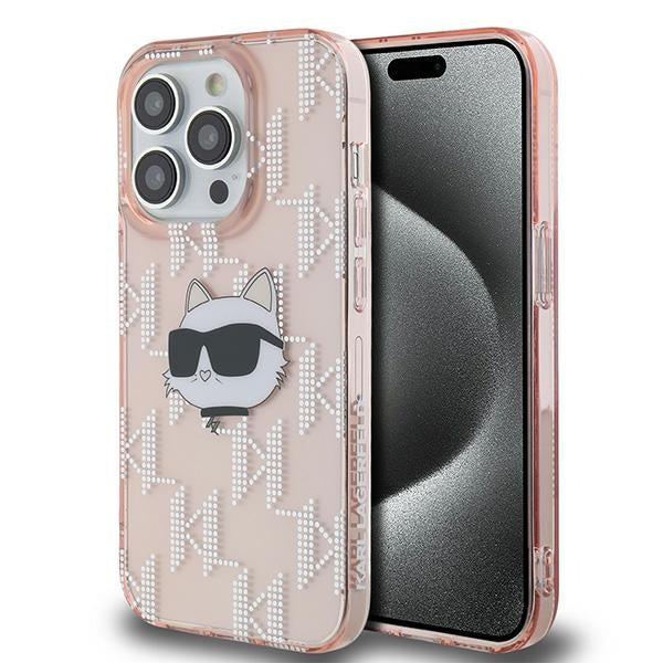 Karl Lagerfeld IML Choupette Head &amp; Monogram case for iPhone 13 Pro Max - pink
