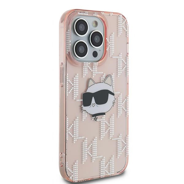 Karl Lagerfeld IML Choupette Head &amp; Monogram case for iPhone 14 Pro Max - pink