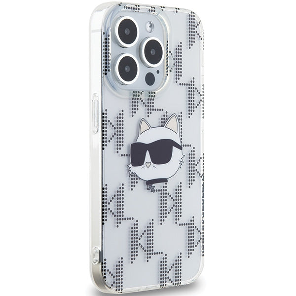 Karl Lagerfeld IML Choupette Head &amp; Monogram case for iPhone 15 Pro - transparent