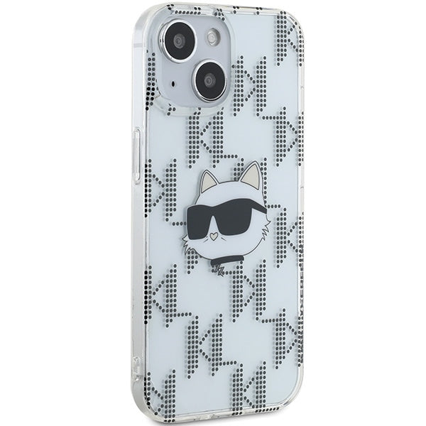 Karl Lagerfeld IML Choupette Head &amp; Monogram case for iPhone 15 / 14 / 13 - transparent