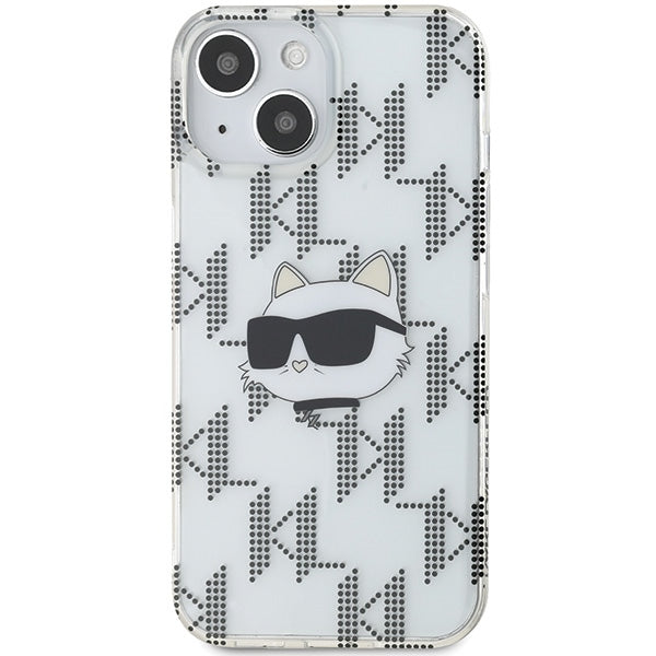 Karl Lagerfeld IML Choupette Head &amp; Monogram case for iPhone 15 / 14 / 13 - transparent