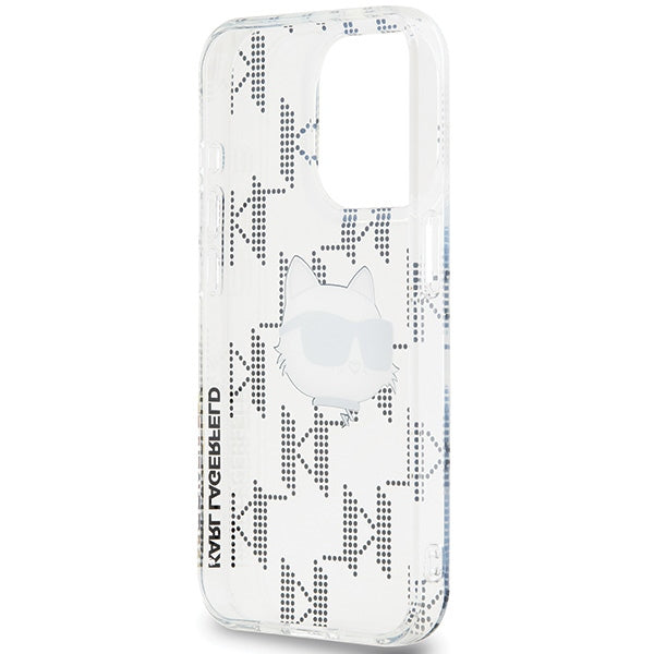Karl Lagerfeld IML Choupette Head &amp; Monogram case for iPhone 15 Pro Max - transparent