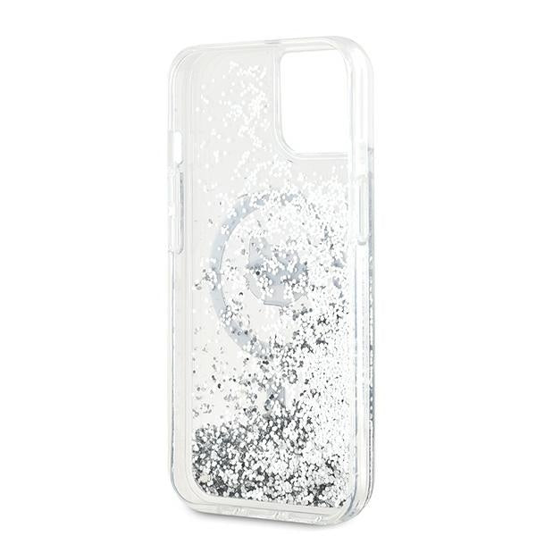 Karl Lagerfeld Liquid Glitter Choupette Head MagSafe case for iPhone 13 - transparent