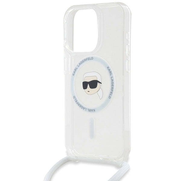 Karl Lagerfeld Crossbody IML Karl Head MagSafe case for iPhone 15 Pro - transparent