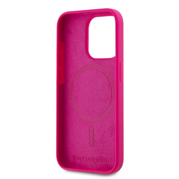 Karl Lagerfeld Silicone Choupette Head MagSafe case for iPhone 15 Pro - pink
