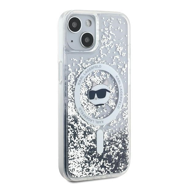 Karl Lagerfeld Liquid Glitter Choupette Head MagSafe Case for iPhone 15 Plus / 14 Plus - Transparent