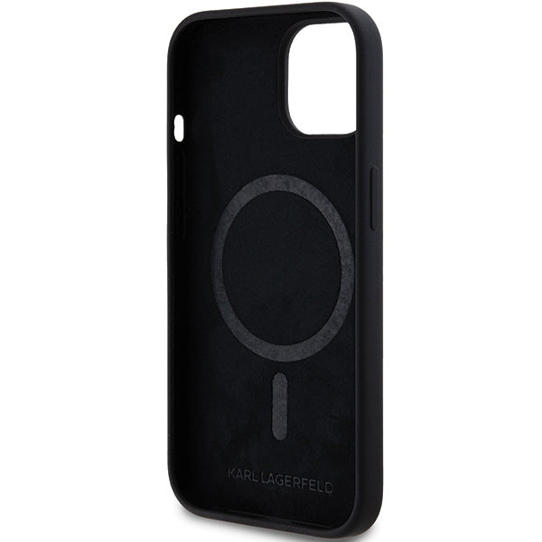 Karl Lagerfeld Silicone Choupette Head MagSafe Case for iPhone 15 Plus / 14 Plus - Black