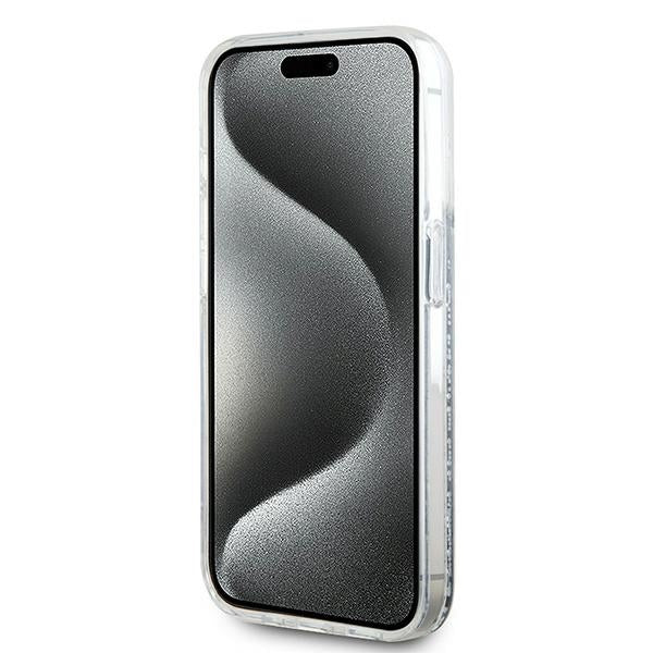 Karl Lagerfeld Liquid Glitter Choupette Head MagSafe case for iPhone 15 Pro Max - transparent