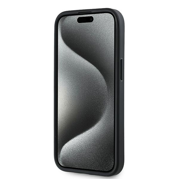 Karl Lagerfeld Diagonal Quilted Script case for iPhone 14 / 15 / 13 - black