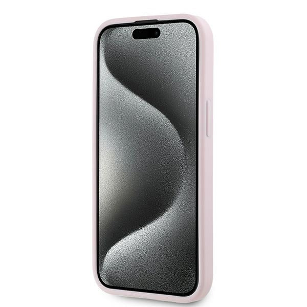 Karl Lagerfeld Diagonal Quilted Script case for iPhone 14 / 15 / 13 - pink