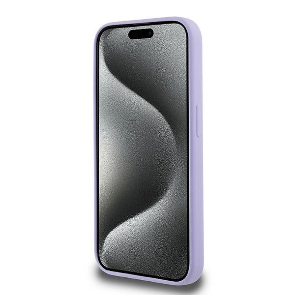 Karl Lagerfeld Silicone Karl&Choupette Heads Ring MagSafe Case for iPhone 15 Pro - Purple