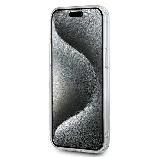 Karl Lagerfeld IML Monogram Karl & Choupette Head MagSafe Case for iPhone 15 Pro Max - Clear