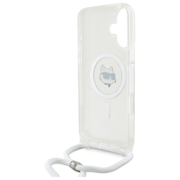 Karl Lagerfeld IML Choupette Head & Cord Magsafe iPhone 16 Case - Clear