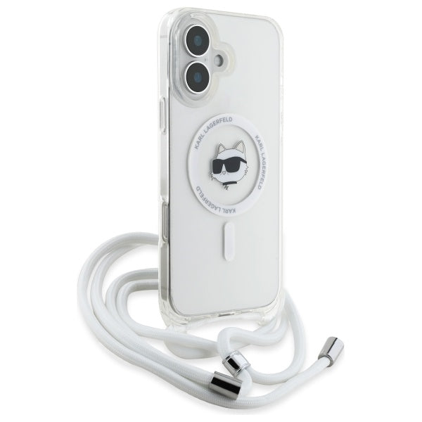 Karl Lagerfeld IML Choupette Head & Cord Magsafe iPhone 16 Case - Clear