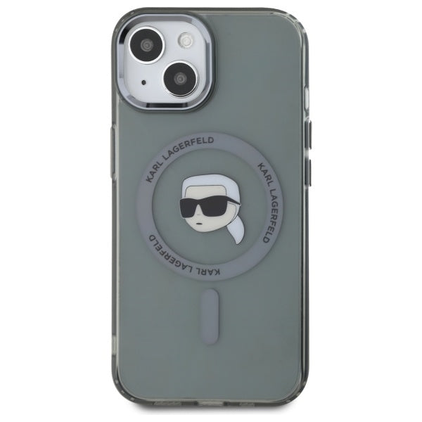 Karl Lagerfeld KLHMP15SHLSKIK iPhone 15 6.1" black/black hardcase IML Metal Karl Head MagSafe