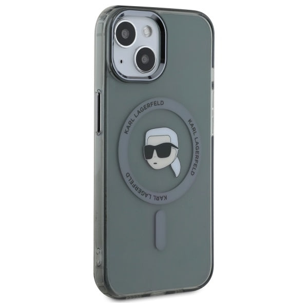 Karl Lagerfeld KLHMP15SHLSKIK iPhone 15 6.1" black/black hardcase IML Metal Karl Head MagSafe
