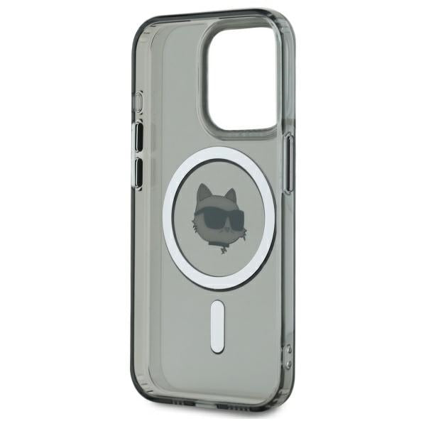 Karl Lagerfeld KLHMP15XHLSCHK iPhone 15 Pro Max 6.7" black/black hardcase IML Metal Choupette Head MagSafe